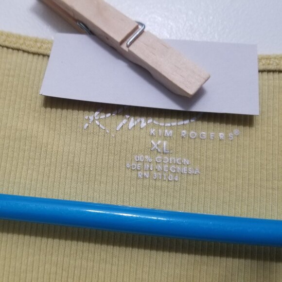yellow cotton Kim Rogers XL tank top, with name written on - Picture 4 of 4
